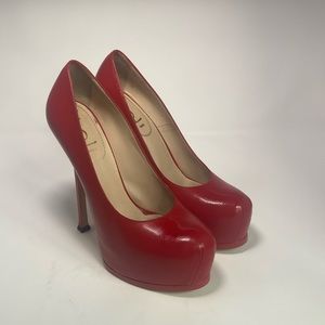 Red YSL tribute pumps